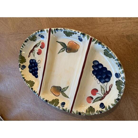 Dansk Fall Harvesdt  3-Part Oval Divided Server - Picture 1 of 5